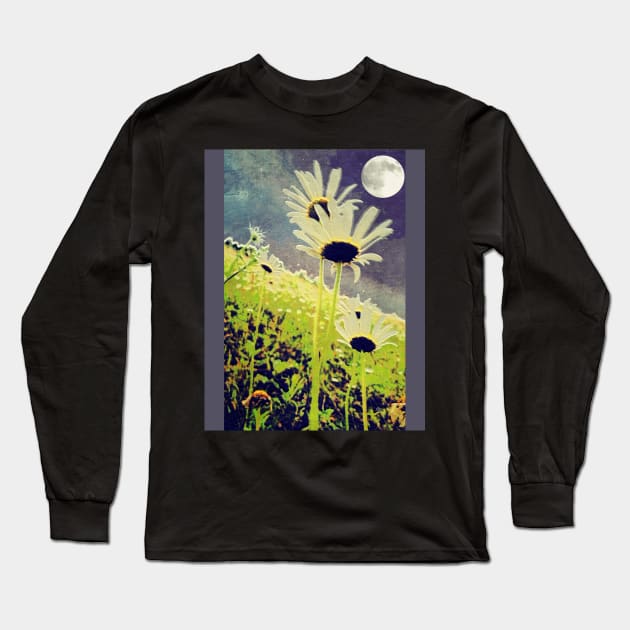 As Daisies Greet The Evening Sky Long Sleeve T-Shirt by Mzzart